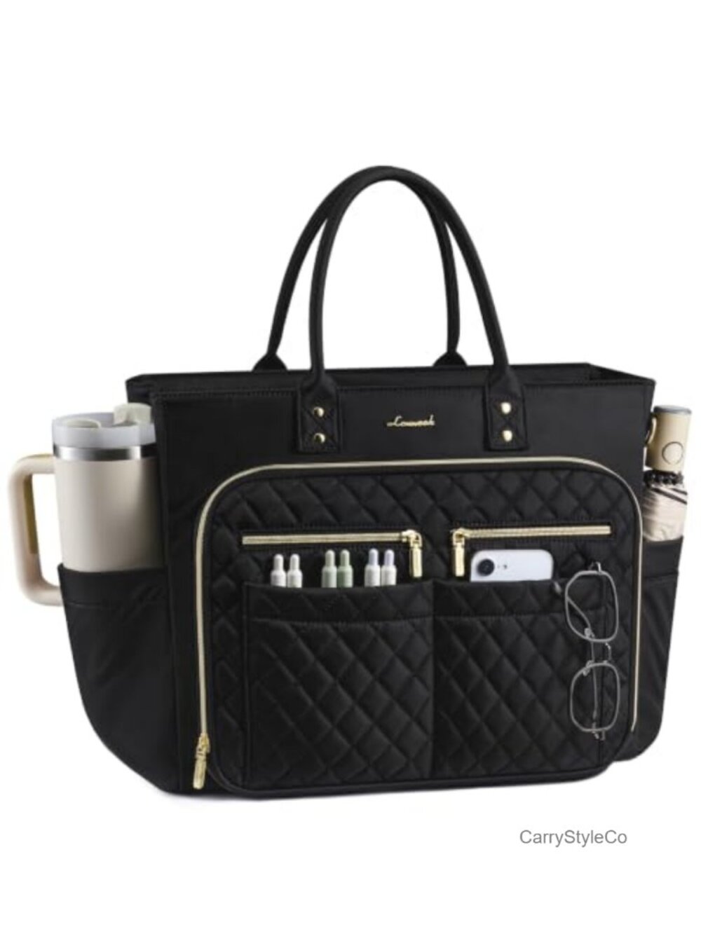 LOVEVOOK Quilted Laptop Tote Bag 15.6" Padded Work Business Travel Bag